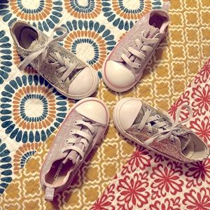 2 pair of Glittery Converse (girls size 9)